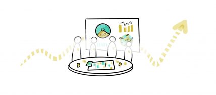 Illustrazione di un team durante un meeting