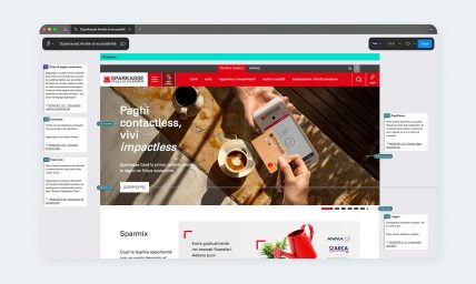 Schermata di analisi accessibilità sul sito Sparkasse con annotazioni WCAG.