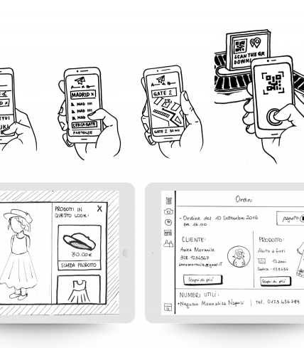 Immagini di prototipi e sketch
