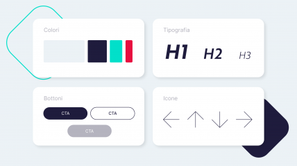 Illustration representing some elements of the Design System.