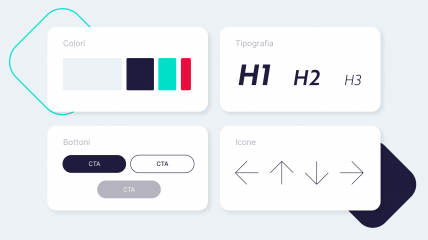 Illustrazione rappresentativa di alcuni elementi del Design System