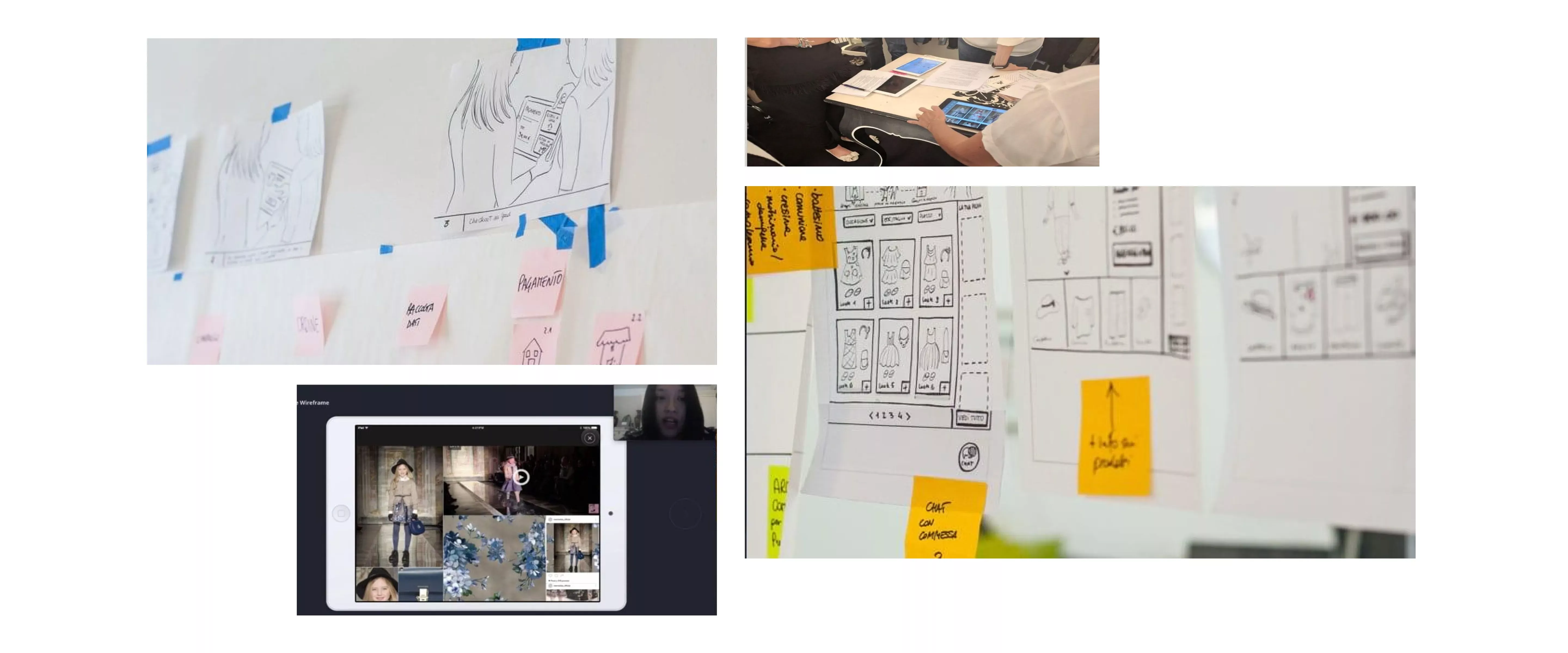 Sketches and prototype of the app