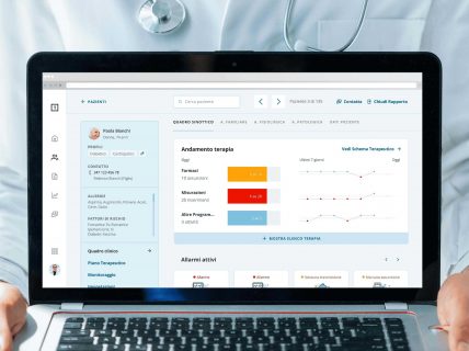 Digital health dashboard viewed in a desktop viewport